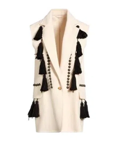 Max Mara Plain Colour Coats In White