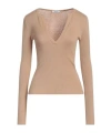 Max Mara Plain Colour Jumpers In Gold