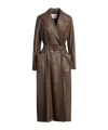 Max Mara Plain Colour Overcoats In Brown