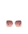 Max Mara Plain Colour Sunglasses In Golden