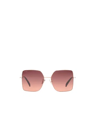Max Mara Plain Colour Sunglasses In Golden