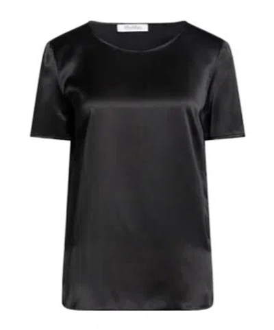 Max Mara Plain Colour Tops In Black