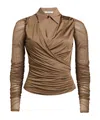 Max Mara Plain Colour Tops In Brown