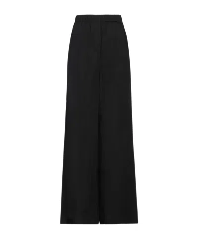 Max Mara Plain Colour Wide-leg Trousers In Black
