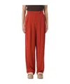 Max Mara Plain Knit Crepe Trousers In Red