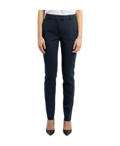 Max Mara Plain Knitted Cigarette Pipe Trousers In Black