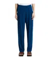 Max Mara Plain Knitted Crepe Trousers In Blue