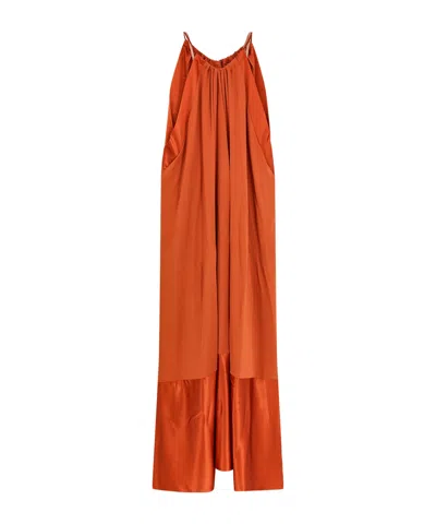 Max Mara Plain Knitted Dress In Orange