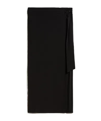 Max Mara Plain Knitted Skirt In Black