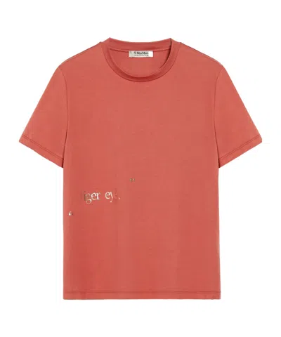 Max Mara Plain Knitted T-shirt In Red