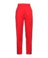 Max Mara Plain Solid Trousers In Red