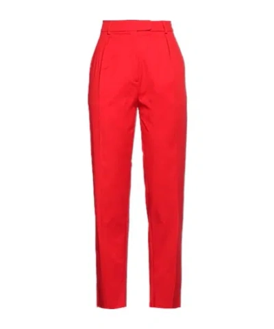 Max Mara Plain Solid Trousers In Red