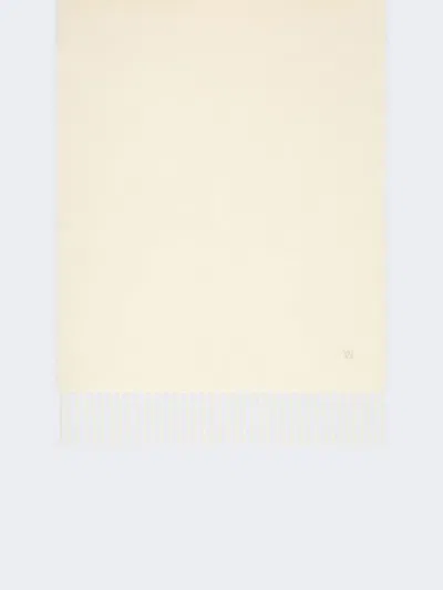 Max Mara Plain Wool Stole In White