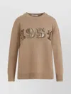 Max Mara Plata 1951 Sequin Wool Cashmere Sweater In Brown