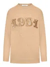 MAX MARA MAX MARA PLATA LOGO EMBELLISHED CREWNECK JUMPER