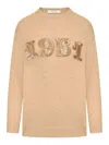 Max Mara Maxmara Women 1951 Sequin Embroidery Pullover In Camel