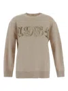 Max Mara Wool And Cashmere Sweater With 1951 Motif In Beige
