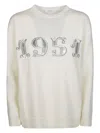 Max Mara Plata 1951 Strass Jersey Sweater In White