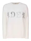 Max Mara Plata Pullover In Wool Cashmere And Sequins In White
