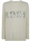 Max Mara Plata 1951 Strass Jersey Sweater In White