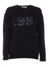 Max Mara Black Wool Blend Plata Sweater In Blue