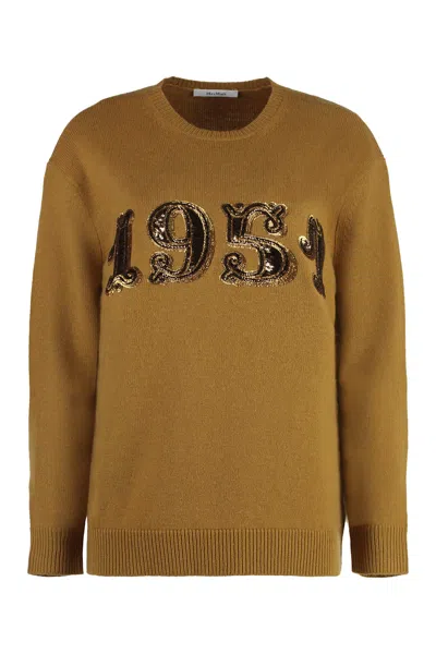 Max Mara Plata Wool And Cashmere Sweater In Brown