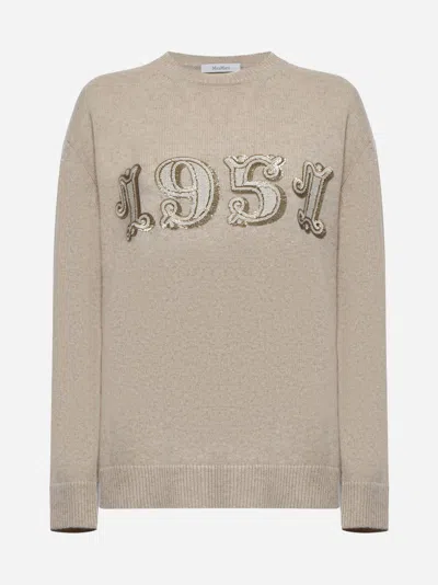 Max Mara Plata Wool And Cashmere Sweater In Beige