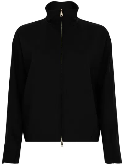 Max Mara Plava Black Jacket With High Collar