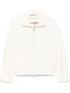Max Mara Plava Neoprene Zip Jacket In White