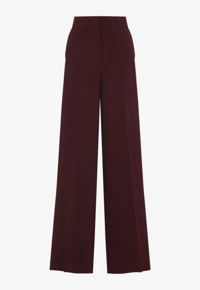 Max Mara Plava Straight-leg Cady Pants In Red