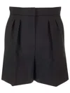 Max Mara Wool Canvas Shorts Trousers Black In Nero