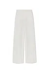 Max Mara Wide-leg Linen Trousers With Pockets In White