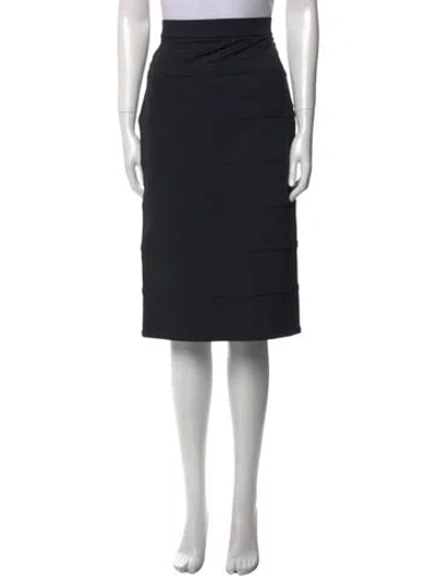 Pre-owned Max Mara Pleated Accents Knee-length Skirt In Black