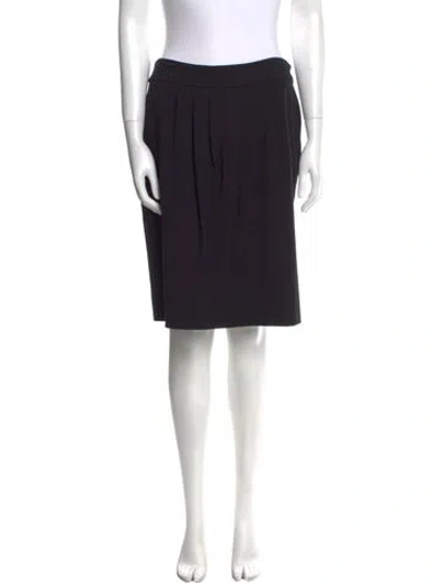 Pre-owned Max Mara Pleated Accents Knee-length Skirt In Black