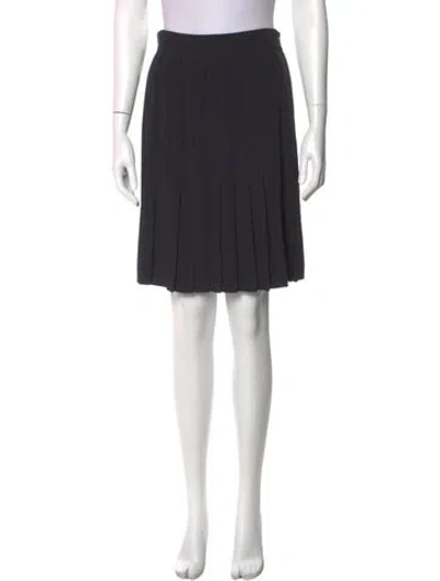 Pre-owned Max Mara Pleated Accents Knee-length Skirt In Black