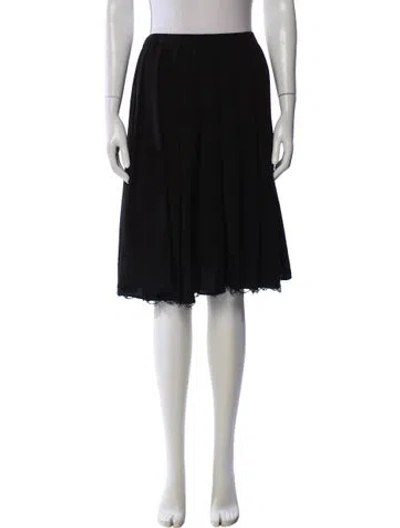 Pre-owned Max Mara Pleated Accents Knee-length Skirt In Black