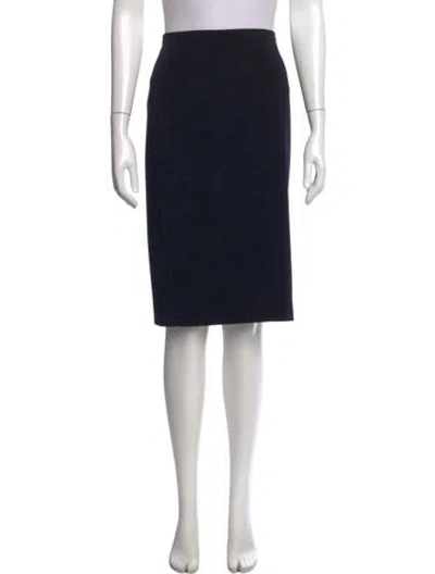 Pre-owned Max Mara Pleated Accents Knee-length Skirt In Black