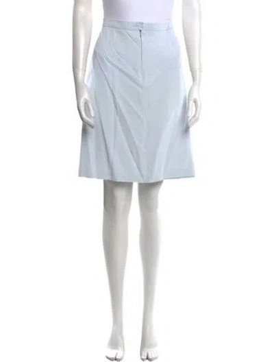 Pre-owned Max Mara Pleated Accents Knee-length Skirt In Blue