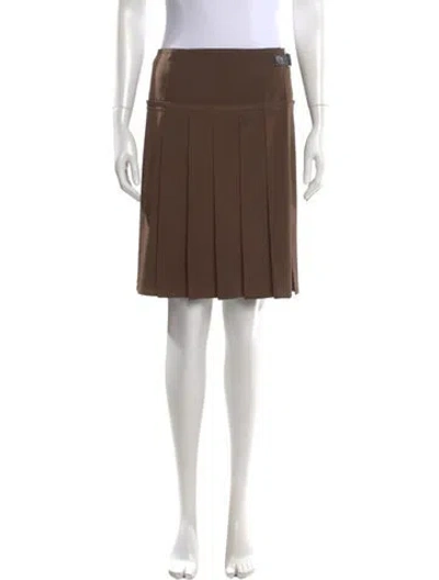 Pre-owned Max Mara Pleated Accents Knee-length Skirt In Brown
