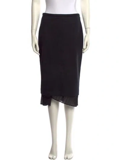 Pre-owned Max Mara Pleated Accents Knee-length Skirt In Gray