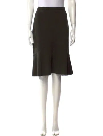 Pre-owned Max Mara Pleated Accents Knee-length Skirt In Green