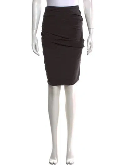 Pre-owned Max Mara Pleated Accents Knee-length Skirt In Grey