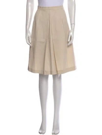 Pre-owned Max Mara Pleated Accents Knee-length Skirt In Neutral