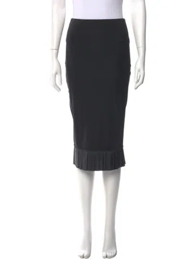 Pre-owned Max Mara Pleated Accents Knee-length Skirt W/ Tags In Black