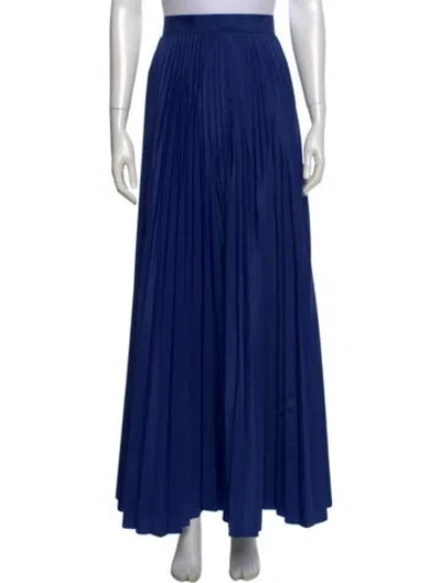 Pre-owned Max Mara Pleated Accents Long Skirt W/ Tags In Blue