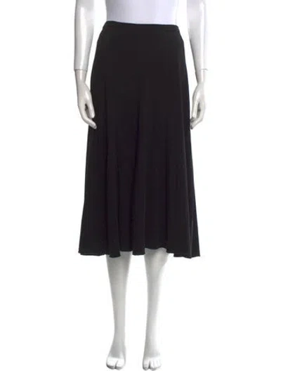 Pre-owned Max Mara Pleated Accents Midi Length Skirt In Black