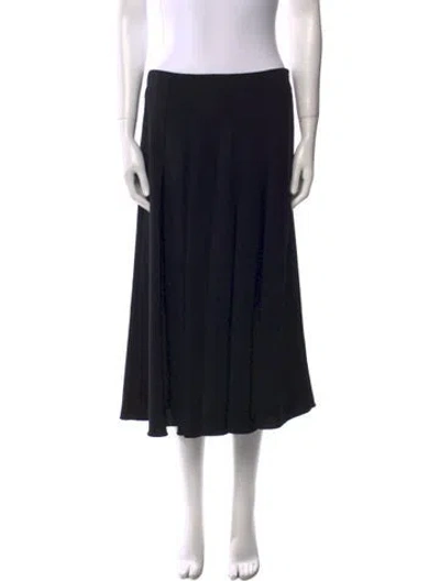 Pre-owned Max Mara Pleated Accents Midi Length Skirt In Black
