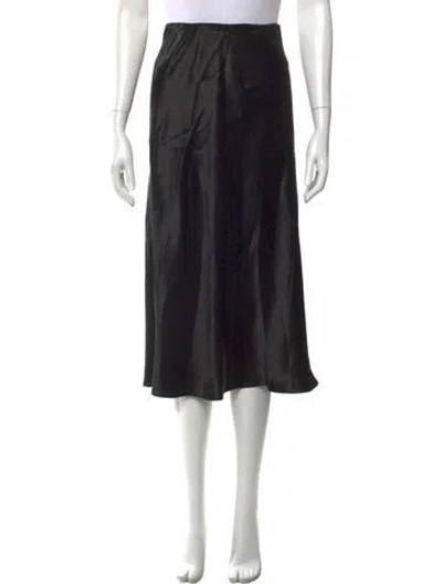 Pre-owned Max Mara Pleated Accents Midi Length Skirt In Black