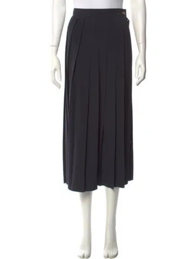 Pre-owned Max Mara Pleated Accents Midi Length Skirt In Black