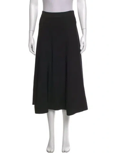 Pre-owned Max Mara Pleated Accents Midi Length Skirt In Black